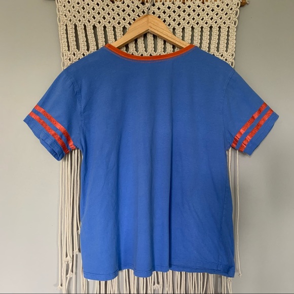 True Religion Graphic Logo Striped Sleeve T-Shirt - Picture 3 of 12